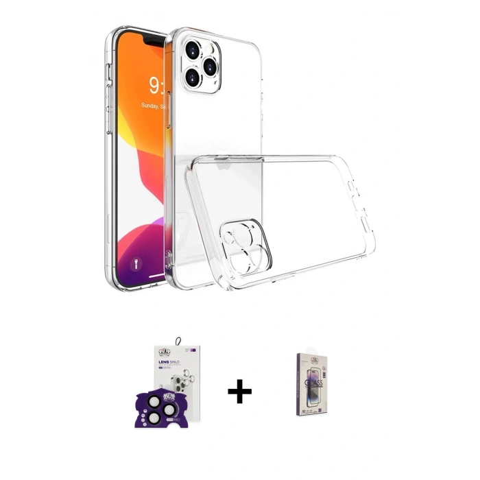 MARSİLYAN™- iPhone 16 Pro Max Kılıf Zirve Doku - Siyah Bilvis 3D Cam Ekran Koruyucu + Bilvis Titan Kamera Lens - SH