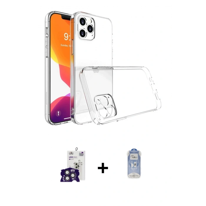 MARSİLYAN™- iPhone 16 Pro Max Kılıf Zirve Doku - Siyah Joko Magic 5D Cam + Bilvis Titan Kamera Lens - TMGI