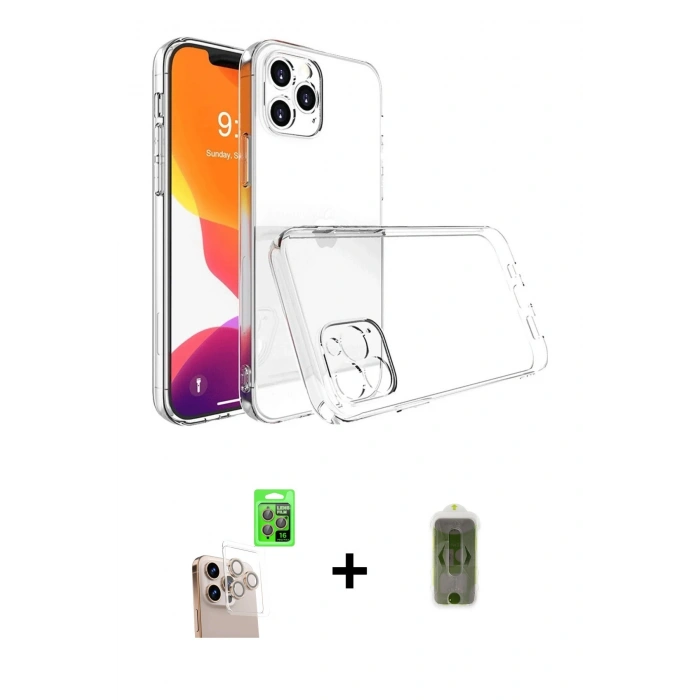 MARSİLYAN™- iPhone 16 Pro Max Kılıf Zirve Doku - Siyah Joko Magic 5D Hayalet Cam + Raze Metal Kamera Lens - NLGY