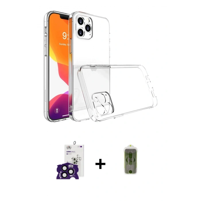 MARSİLYAN™- iPhone 16 Pro Max Kılıf Zirve Doku - Siyah Joko Magic 5D Hayalet Cam + Bilvis Titan Kamera Lens - SH