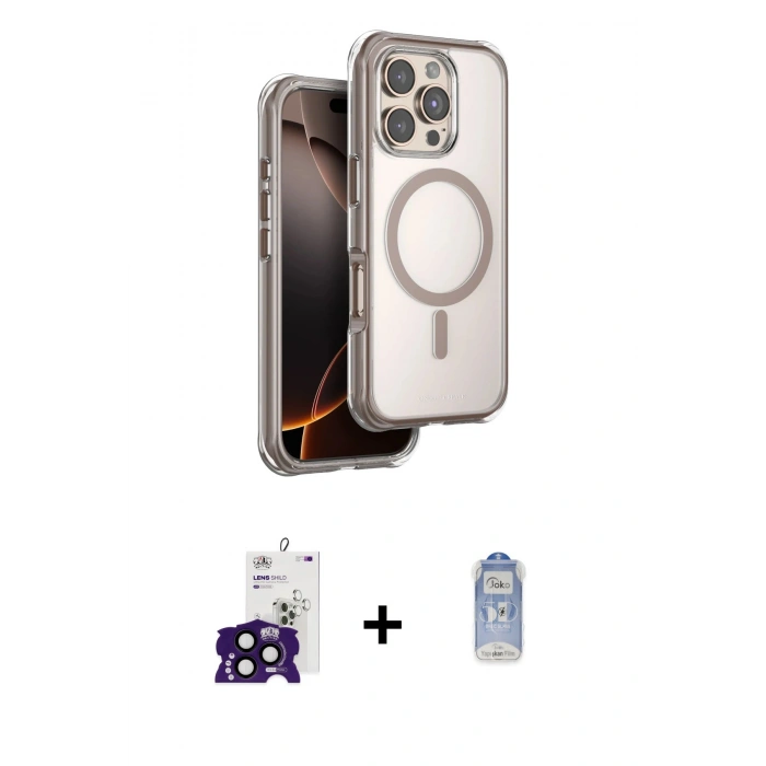 MARSİLYAN™- iPhone 16 Pro Max Kılıf Zirve Klasik Prime - Siyah Joko Magic 5D Cam + Bilvis Titan Kamera Lens - SH