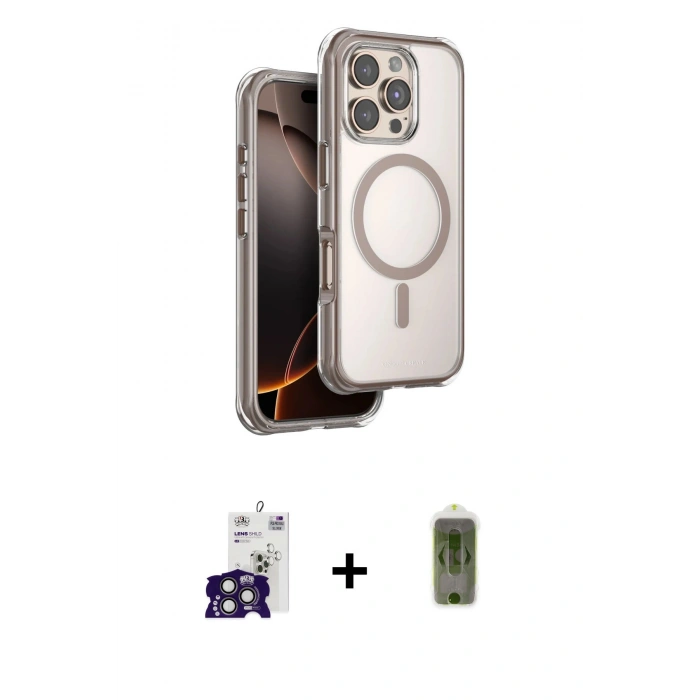 MARSİLYAN™- iPhone 16 Pro Max Kılıf Zirve Klasik Prime - Siyah Joko Magic 5D Hayalet Cam + Bilvis Titan Kamera Lens - TMGI
