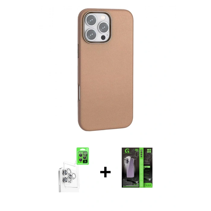 MARSİLYAN™- iPhone 16 Pro Max Kılıf Zirve Modern Prime - Şeffaf 360 Full Body Arka Koruyucu + Beyaz Raze Metal Kamera Lens