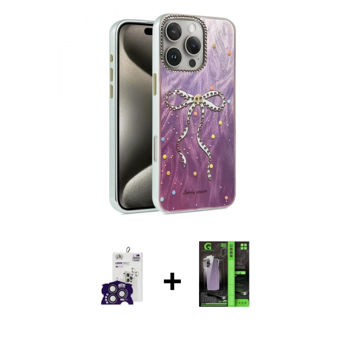 MARSİLYAN™- iPhone 16 Pro Max Kılıf Zirve Modern Prime - Şeffaf 360 Full Body Arka Koruyucu + Bilvis Titan Kamera Lens - TMGI