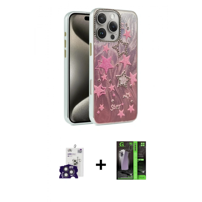 MARSİLYAN™- iPhone 16 Pro Max Kılıf Zirve Modern Prime - Şeffaf 360 Full Body Arka Koruyucu + Bilvis Titan Kamera Lens - TMGI