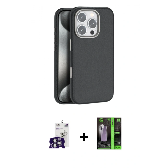 MARSİLYAN™- iPhone 16 Pro Max Kılıf Zirve Modern Prime - Şeffaf 360 Full Body Arka Koruyucu + Bilvis Titan Kamera Lens - TMGI
