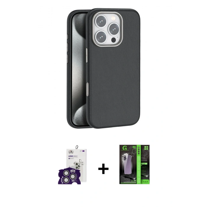MARSİLYAN™- iPhone 16 Pro Max Kılıf Zirve Modern Prime - Şeffaf 360 Full Body Arka Koruyucu + Bilvis Titan Kamera Lens - GS