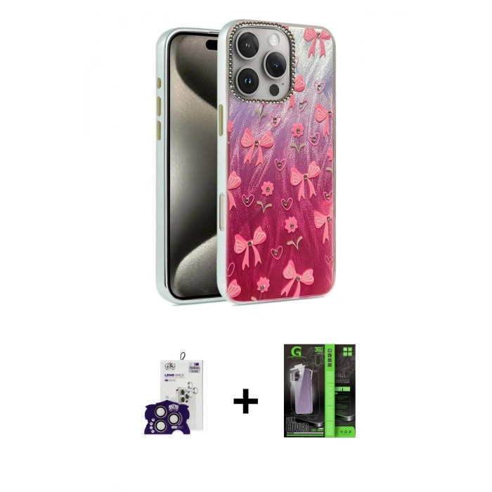 MARSİLYAN™- iPhone 16 Pro Max Kılıf Zirve Modern Prime - Şeffaf 360 Full Body Arka Koruyucu + Bilvis Titan Kamera Lens - TMGI