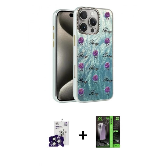 MARSİLYAN™- iPhone 16 Pro Max Kılıf Zirve Modern Prime - Şeffaf 360 Full Body Arka Koruyucu + Bilvis Titan Kamera Lens - TMGI