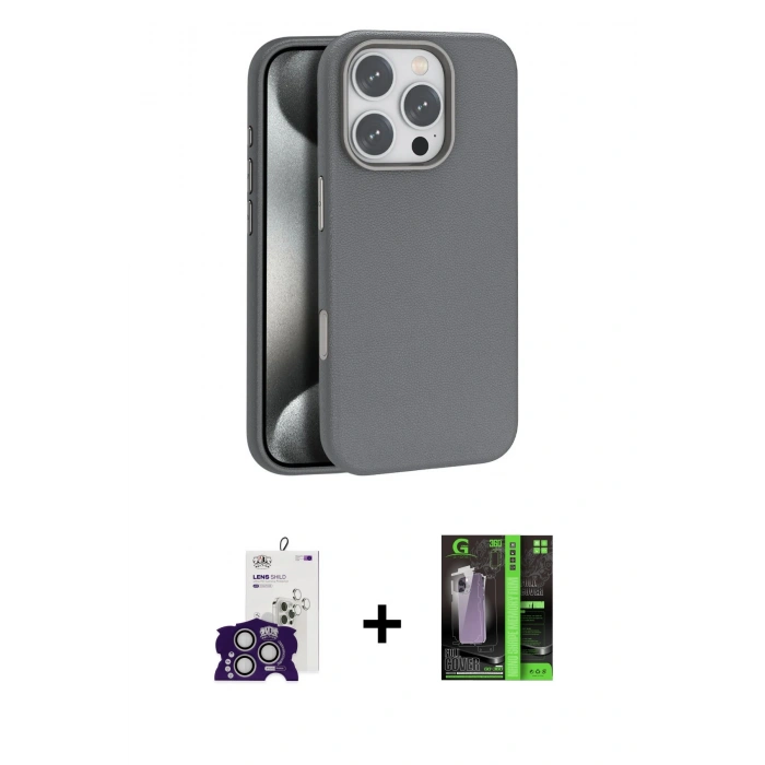MARSİLYAN™- iPhone 16 Pro Max Kılıf Zirve Modern Prime - Şeffaf 360 Full Body Arka Koruyucu + Bilvis Titan Kamera Lens - GS