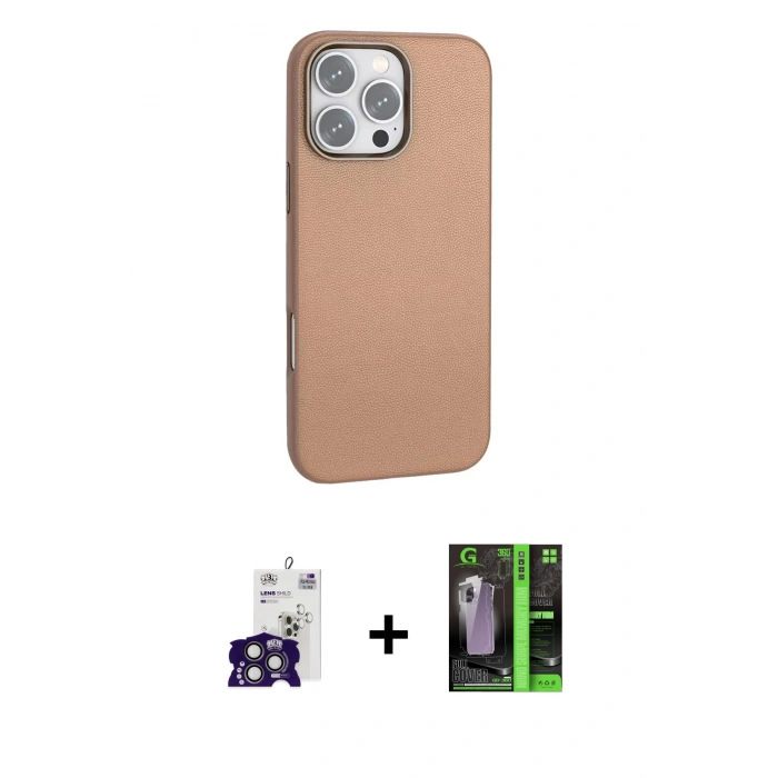 MARSİLYAN™- iPhone 16 Pro Max Kılıf Zirve Modern Prime - Şeffaf 360 Full Body Arka Koruyucu + Bilvis Titan Kamera Lens - TMGI