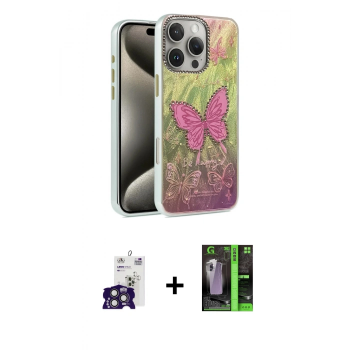 MARSİLYAN™- iPhone 16 Pro Max Kılıf Zirve Modern Prime - Şeffaf 360 Full Body Arka Koruyucu + Bilvis Titan Kamera Lens - TMGI