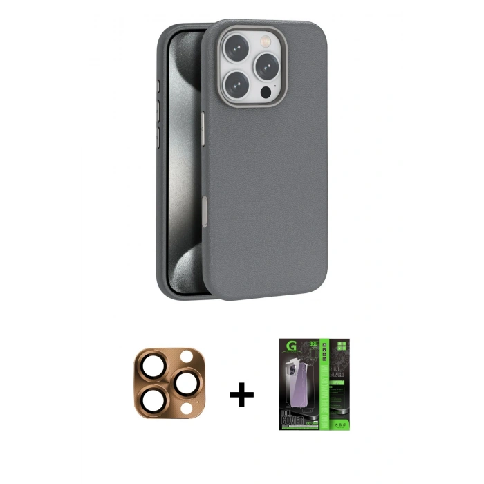 MARSİLYAN™- iPhone 16 Pro Max Kılıf Zirve Modern Prime - Şeffaf 360 Full Body Arka Koruyucu + Pers Alüminyum Kamera Lens - CLTM