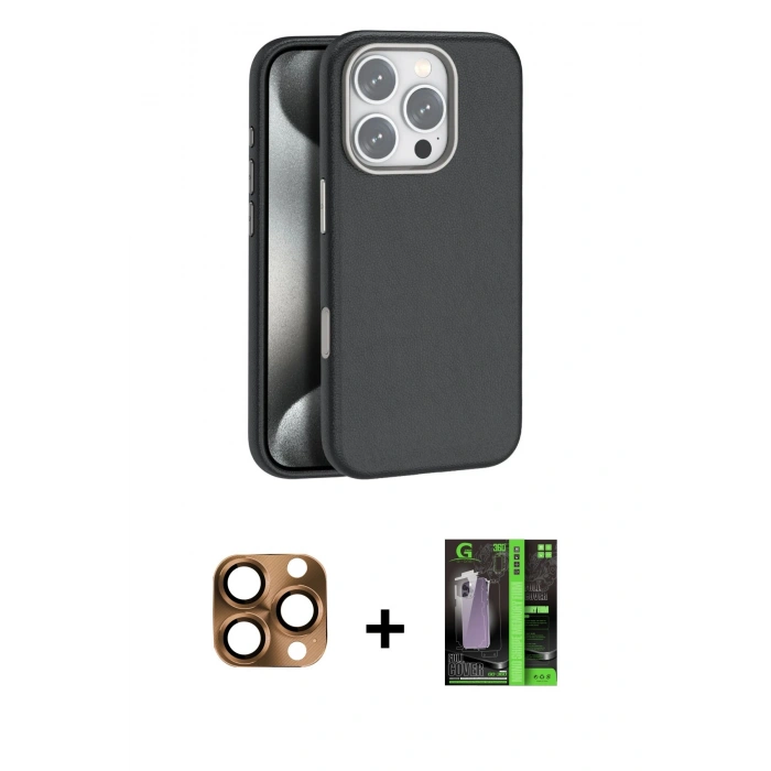 MARSİLYAN™- iPhone 16 Pro Max Kılıf Zirve Modern Prime - Şeffaf 360 Full Body Arka Koruyucu + Pers Alüminyum Kamera Lens - CLTM