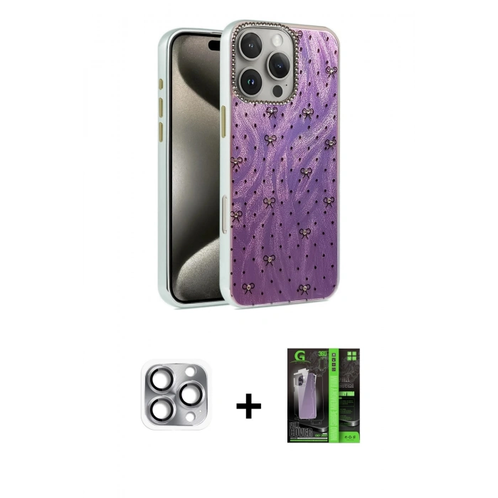 MARSİLYAN™- iPhone 16 Pro Max Kılıf Zirve Modern Prime - Şeffaf 360 Full Body Arka Koruyucu + Pers Alüminyum Kamera Lens - GI