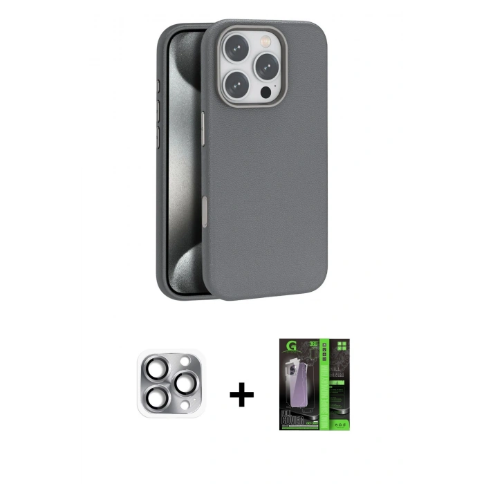 MARSİLYAN™- iPhone 16 Pro Max Kılıf Zirve Modern Prime - Şeffaf 360 Full Body Arka Koruyucu + Pers Alüminyum Kamera Lens - GI