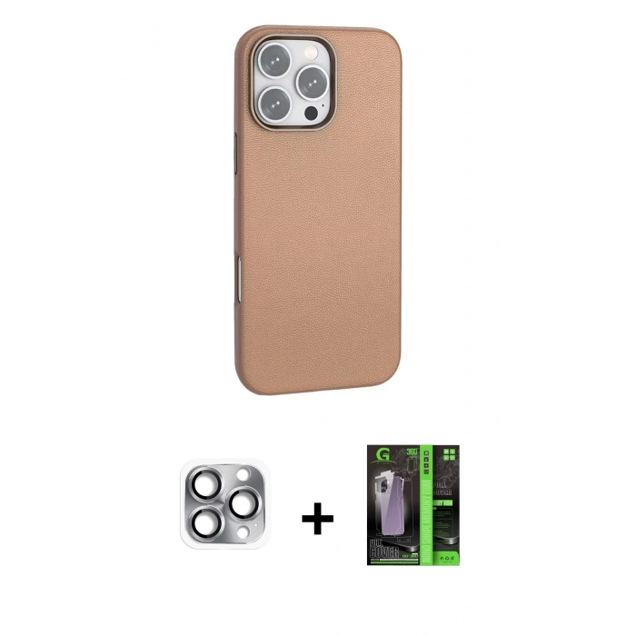 MARSİLYAN™- iPhone 16 Pro Max Kılıf Zirve Modern Prime - Şeffaf 360 Full Body Arka Koruyucu + Pers Alüminyum Kamera Lens - GI