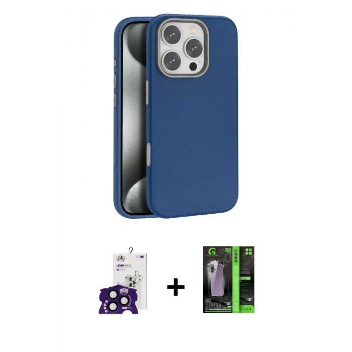 MARSİLYAN™- iPhone 16 Pro Max Kılıf Zirve Modern Prime - Şeffaf 360 Full Body Arka Koruyucu + Siyah Bilvis Titan Kamera Lens