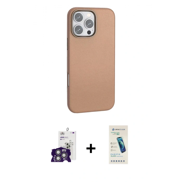 MARSİLYAN™- iPhone 16 Pro Max Kılıf Zirve Modern Prime - Şeffaf Pasifik Cam Ekran Koruyucu + Bilvis Titan Kamera Lens - GS