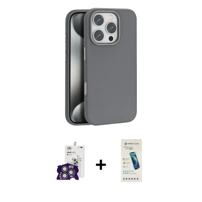 MARSİLYAN™- iPhone 16 Pro Max Kılıf Zirve Modern Prime - Şeffaf Pasifik Cam Ekran Koruyucu + Bilvis Titan Kamera Lens - GS