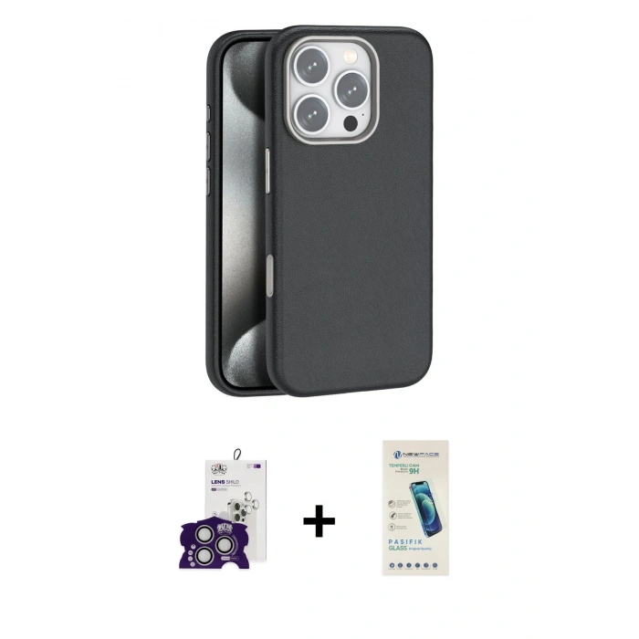MARSİLYAN™- iPhone 16 Pro Max Kılıf Zirve Modern Prime - Şeffaf Pasifik Cam Ekran Koruyucu + Bilvis Titan Kamera Lens - GS