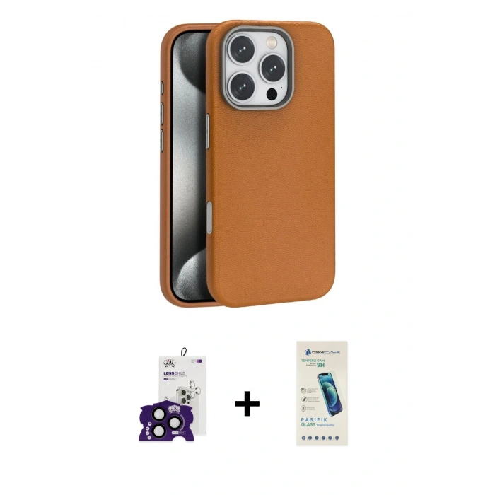 MARSİLYAN™- iPhone 16 Pro Max Kılıf Zirve Modern Prime - Şeffaf Pasifik Cam Ekran Koruyucu + Bilvis Titan Kamera Lens - SH