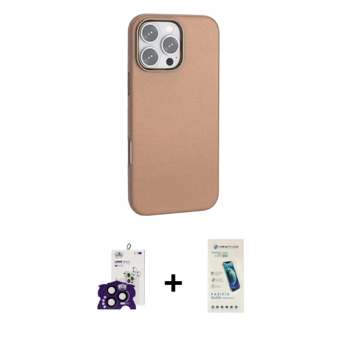 MARSİLYAN™- iPhone 16 Pro Max Kılıf Zirve Modern Prime - Şeffaf Pasifik Cam Ekran Koruyucu + Bilvis Titan Kamera Lens - SH