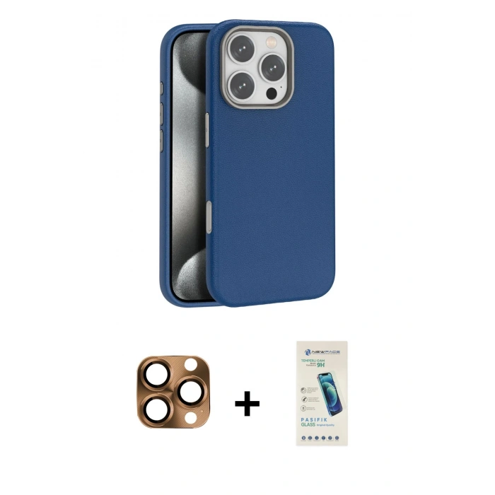MARSİLYAN™- iPhone 16 Pro Max Kılıf Zirve Modern Prime - Şeffaf Pasifik Cam Ekran Koruyucu + Pers Alüminyum Kamera Lens - CLTM