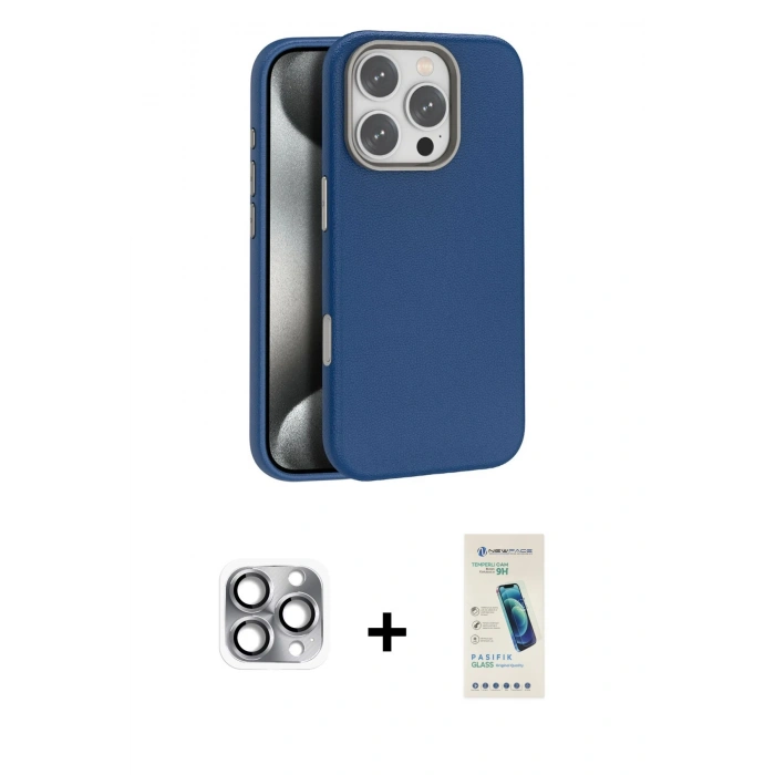 MARSİLYAN™- iPhone 16 Pro Max Kılıf Zirve Modern Prime - Şeffaf Pasifik Cam Ekran Koruyucu + Pers Alüminyum Kamera Lens - GI