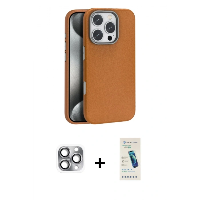 MARSİLYAN™- iPhone 16 Pro Max Kılıf Zirve Modern Prime - Şeffaf Pasifik Cam Ekran Koruyucu + Pers Alüminyum Kamera Lens - GI
