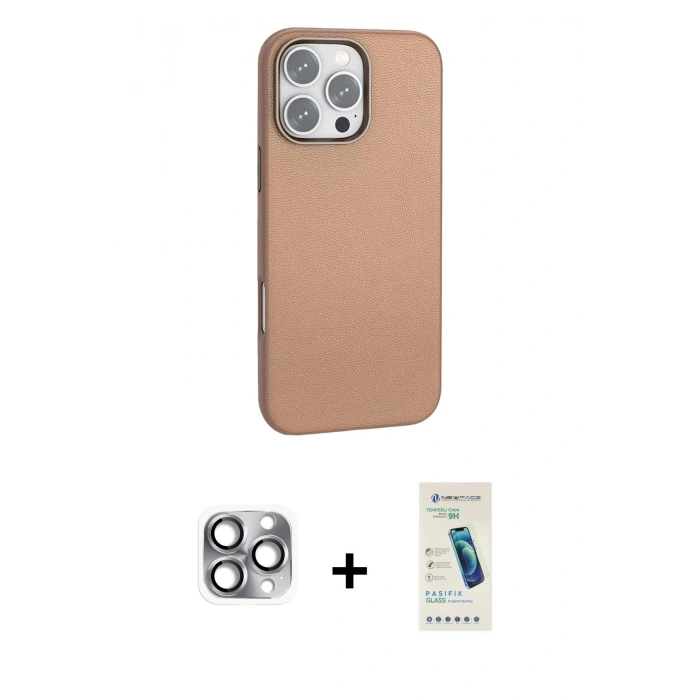 MARSİLYAN™- iPhone 16 Pro Max Kılıf Zirve Modern Prime - Şeffaf Pasifik Cam Ekran Koruyucu + Pers Alüminyum Kamera Lens - GI
