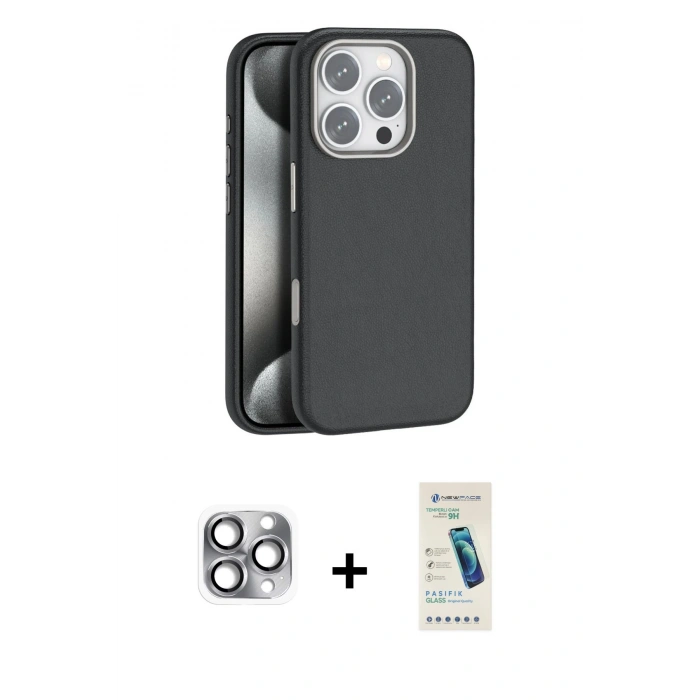 MARSİLYAN™- iPhone 16 Pro Max Kılıf Zirve Modern Prime - Şeffaf Pasifik Cam Ekran Koruyucu + Pers Alüminyum Kamera Lens - GI