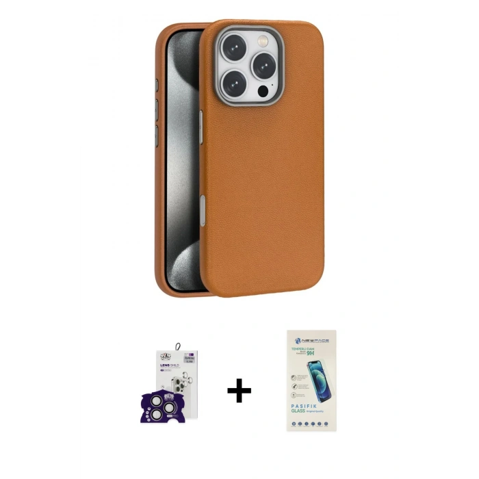 MARSİLYAN™- iPhone 16 Pro Max Kılıf Zirve Modern Prime - Şeffaf Pasifik Cam Ekran Koruyucu + Bilvis Titan Kamera Lens - TMGI