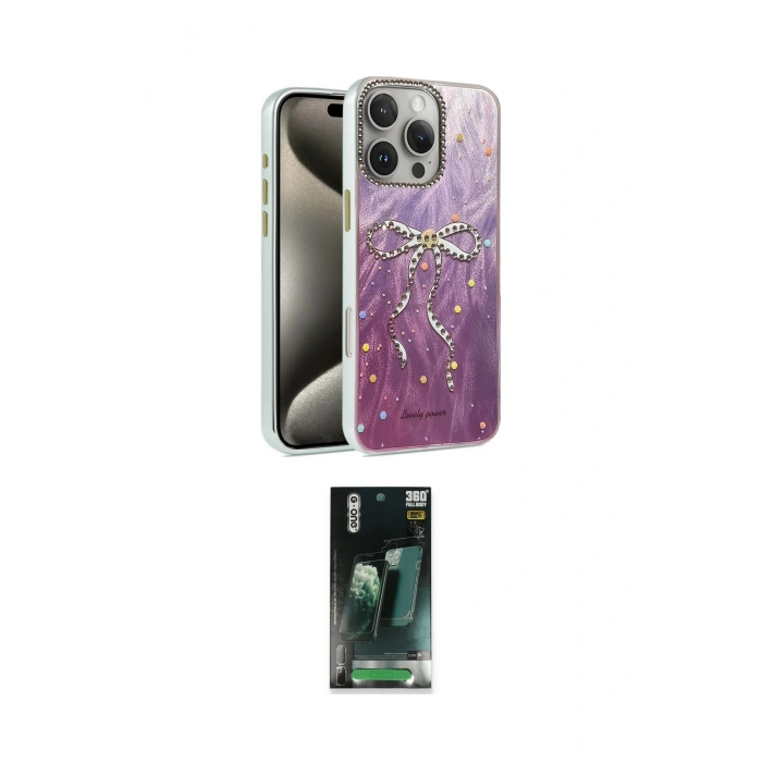 MARSİLYAN™- iPhone 16 Pro Max Kılıf Zirve Modern Prime - Siyah 360 Mat Full Body Arka Koruyucu