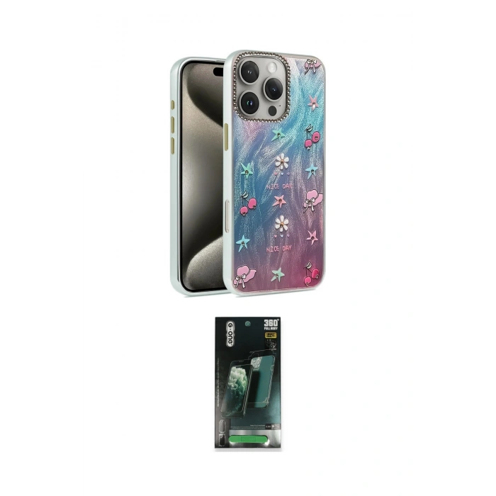MARSİLYAN™- iPhone 16 Pro Max Kılıf Zirve Modern Prime - Siyah 360 Mat Full Body Arka Koruyucu