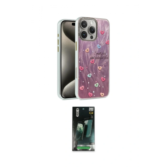 MARSİLYAN™- iPhone 16 Pro Max Kılıf Zirve Modern Prime - Siyah 360 Mat Full Body Arka Koruyucu