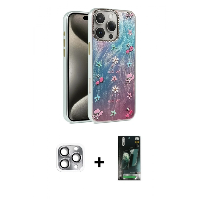 MARSİLYAN™- iPhone 16 Pro Max Kılıf Zirve Modern Prime - Siyah 360 Mat Full Body Arka Koruyucu + Pers Alüminyum Kamera Lens - GI