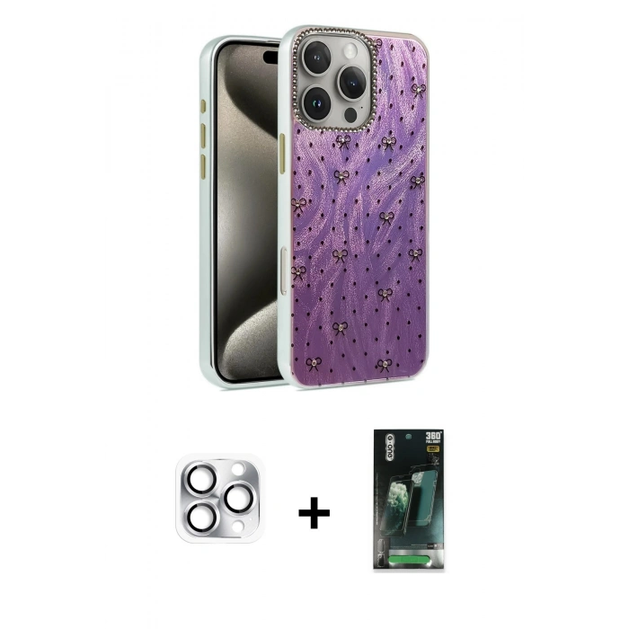 MARSİLYAN™- iPhone 16 Pro Max Kılıf Zirve Modern Prime - Siyah 360 Mat Full Body Arka Koruyucu + Pers Alüminyum Kamera Lens - GS