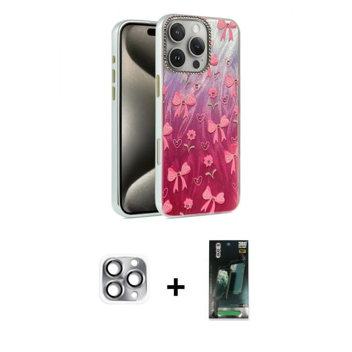 MARSİLYAN™- iPhone 16 Pro Max Kılıf Zirve Modern Prime - Siyah 360 Mat Full Body Arka Koruyucu + Pers Alüminyum Kamera Lens - GI