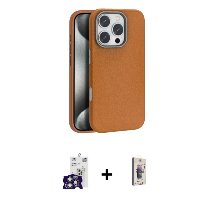 MARSİLYAN™- iPhone 16 Pro Max Kılıf Zirve Modern Prime - Siyah Bilvis 3D Cam Ekran Koruyucu + Bilvis Titan Kamera Lens - TMGI