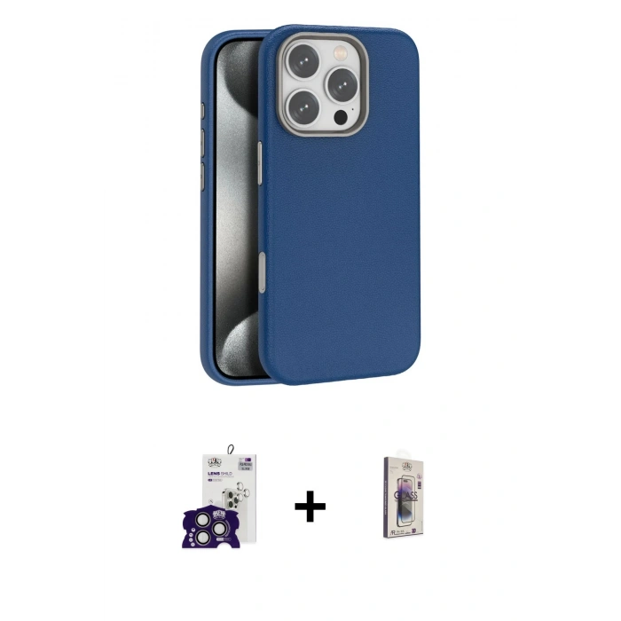 MARSİLYAN™- iPhone 16 Pro Max Kılıf Zirve Modern Prime - Siyah Bilvis 3D Cam Ekran Koruyucu + Bilvis Titan Kamera Lens - TMGI