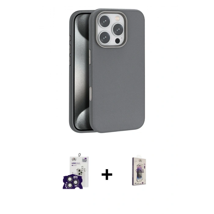 MARSİLYAN™- iPhone 16 Pro Max Kılıf Zirve Modern Prime - Siyah Bilvis 3D Cam Ekran Koruyucu + Bilvis Titan Kamera Lens - TMGI
