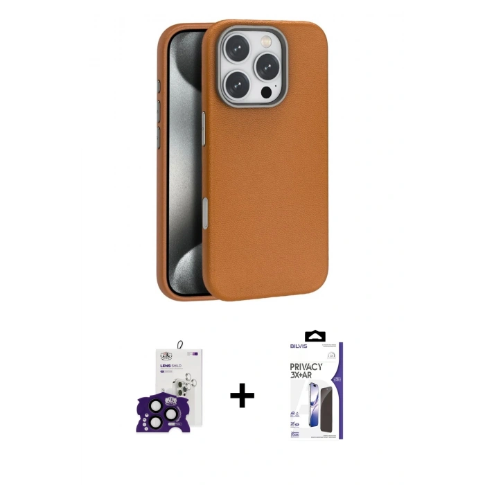 MARSİLYAN™- iPhone 16 Pro Max Kılıf Zirve Modern Prime - Siyah Bilvis 3X AR Hayalet Cam Ekran Koruyucu + Bilvis Titan Kamera Lens - SH