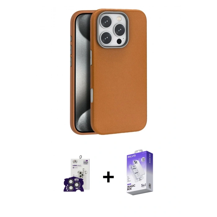 MARSİLYAN™- iPhone 16 Pro Max Kılıf Zirve Modern Prime - Siyah Bilvis 5in1 3D Magic Cam Ekran Koruyucu + Bilvis Titan Kamera Lens - TMGI