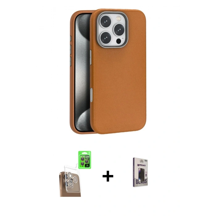 MARSİLYAN™- iPhone 16 Pro Max Kılıf Zirve Modern Prime - Siyah Bilvis Hayalet Cam Ekran Koruyucu + Raze Metal Kamera Lens - CLTM