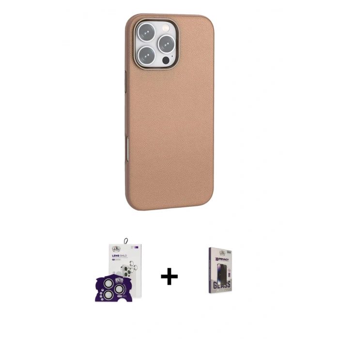 MARSİLYAN™- iPhone 16 Pro Max Kılıf Zirve Modern Prime - Siyah Bilvis Hayalet Cam Ekran Koruyucu + Bilvis Titan Kamera Lens - GS