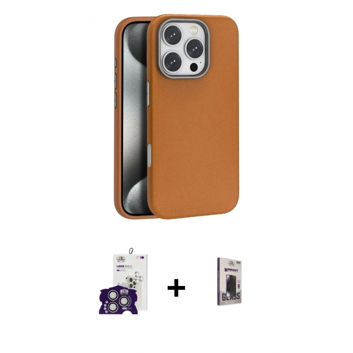 MARSİLYAN™- iPhone 16 Pro Max Kılıf Zirve Modern Prime - Siyah Bilvis Hayalet Cam Ekran Koruyucu + Bilvis Titan Kamera Lens - GS