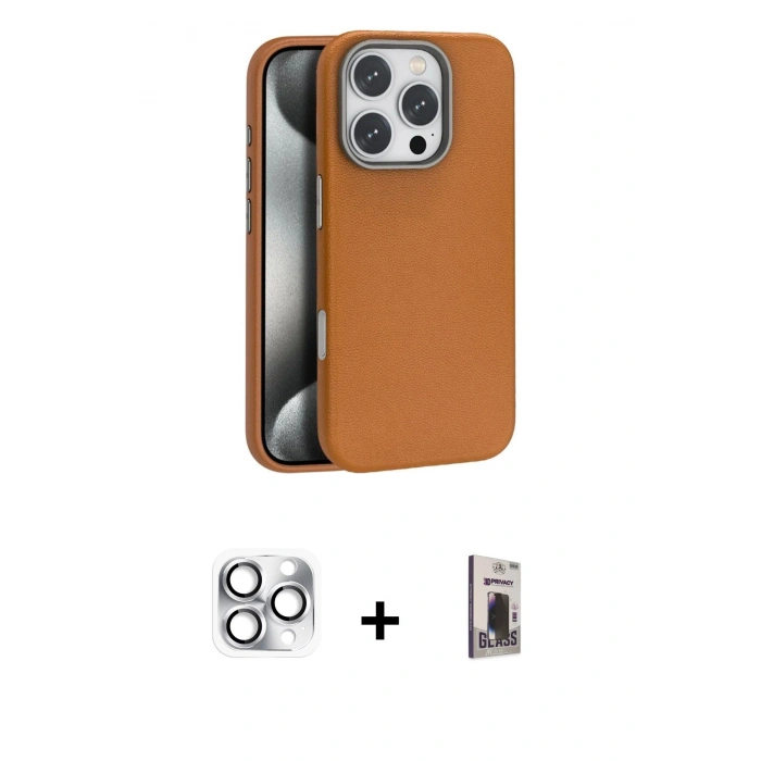 MARSİLYAN™- iPhone 16 Pro Max Kılıf Zirve Modern Prime - Siyah Bilvis Hayalet Cam Ekran Koruyucu + Pers Alüminyum Kamera Lens - GS