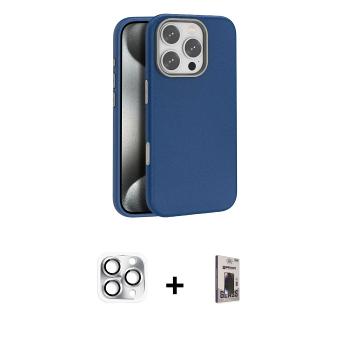 MARSİLYAN™- iPhone 16 Pro Max Kılıf Zirve Modern Prime - Siyah Bilvis Hayalet Cam Ekran Koruyucu + Pers Alüminyum Kamera Lens - GS