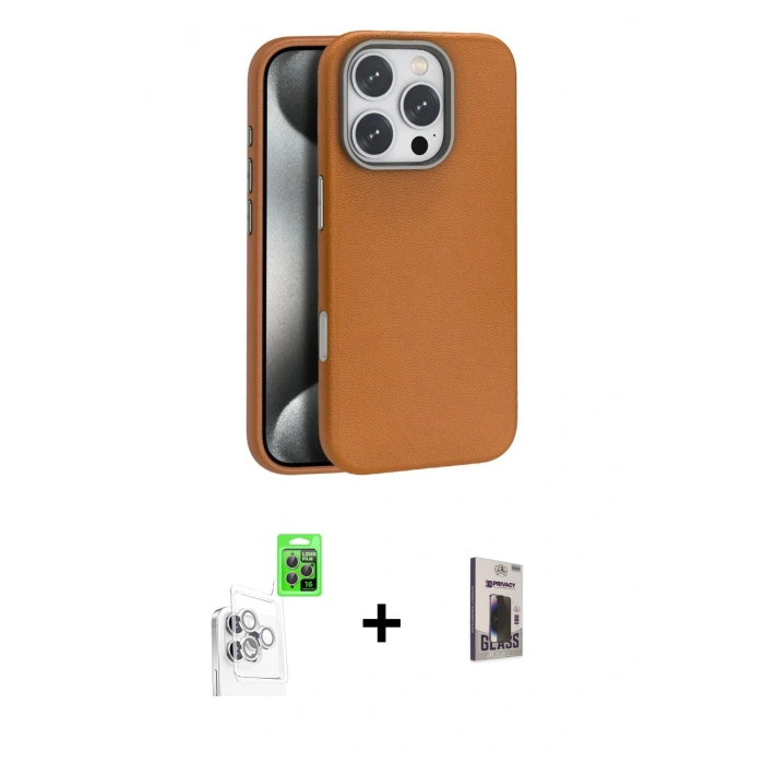MARSİLYAN™- iPhone 16 Pro Max Kılıf Zirve Modern Prime - Siyah Bilvis Hayalet Cam Ekran Koruyucu + Raze Metal Kamera Lens - BZ